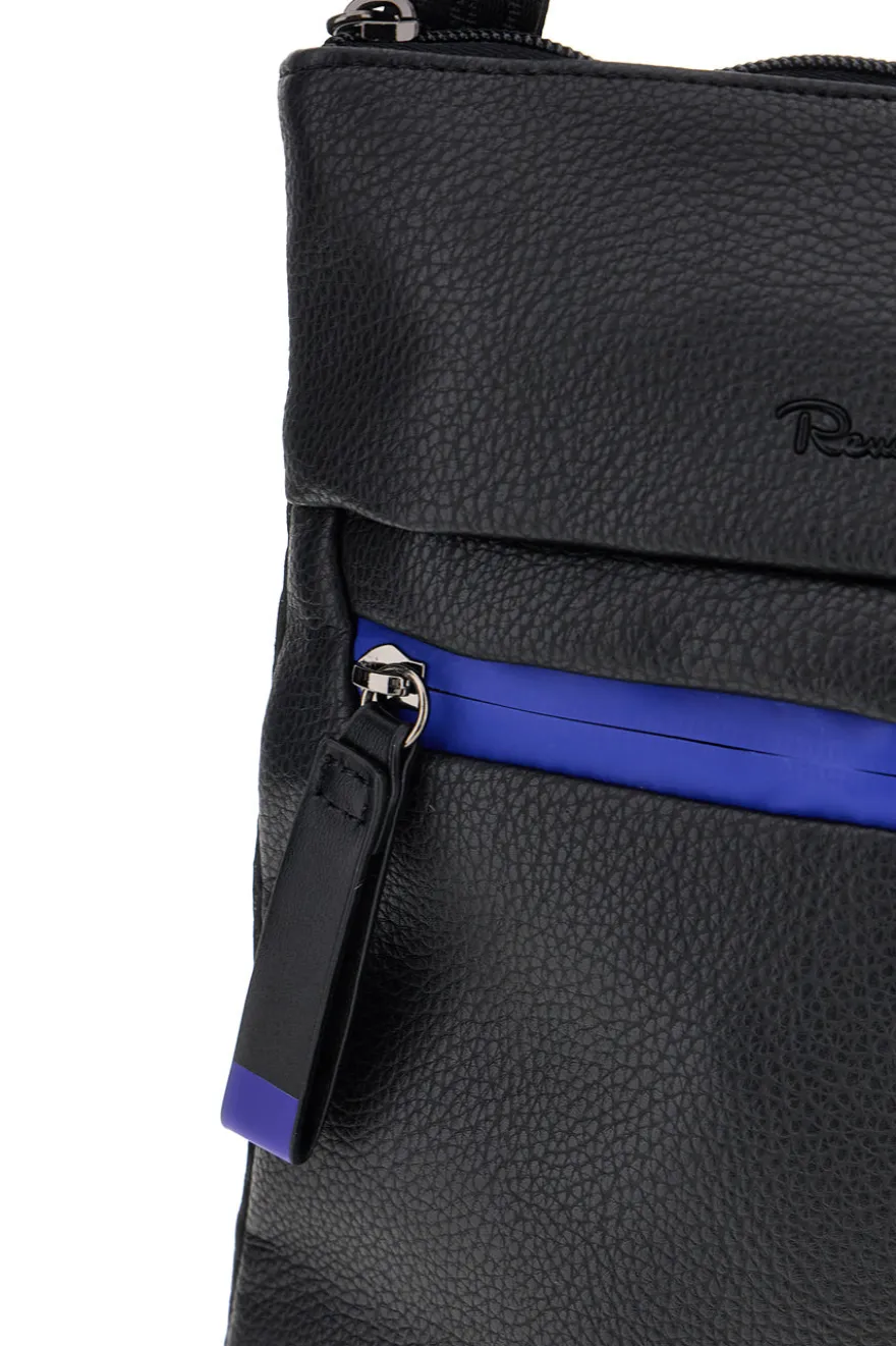 Borsello nero con dettaglio blu e tracolla regolabile Renato balestra COB 62140/M