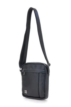 Borsello nero con tasche frontali Black Shoot BS522-1