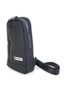 Borsello nero con tracolla regolabile Cotton belt K19-017-B059