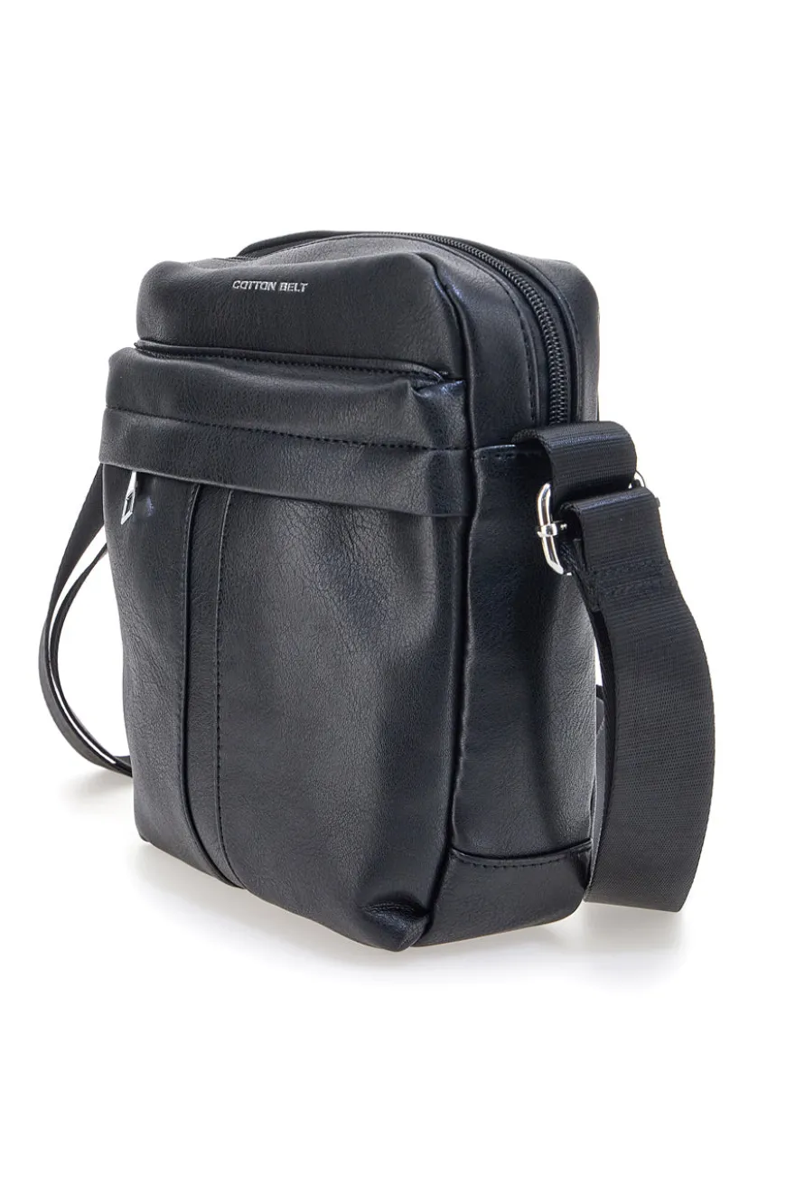 Borsello nero con tracolla regolabile Cotton belt K19-026-B052