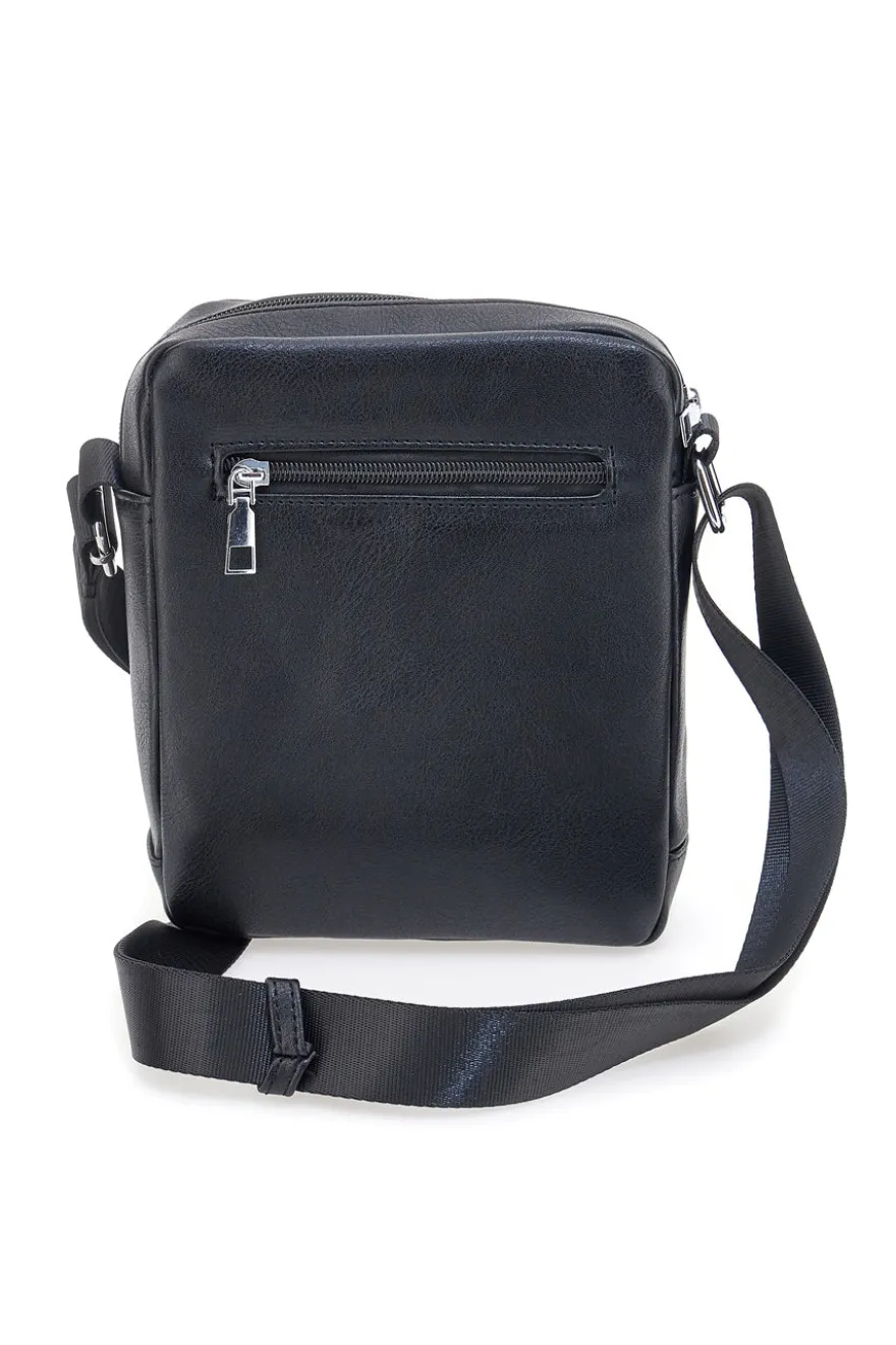 Borsello nero con tracolla regolabile Cotton belt K19-026-B052