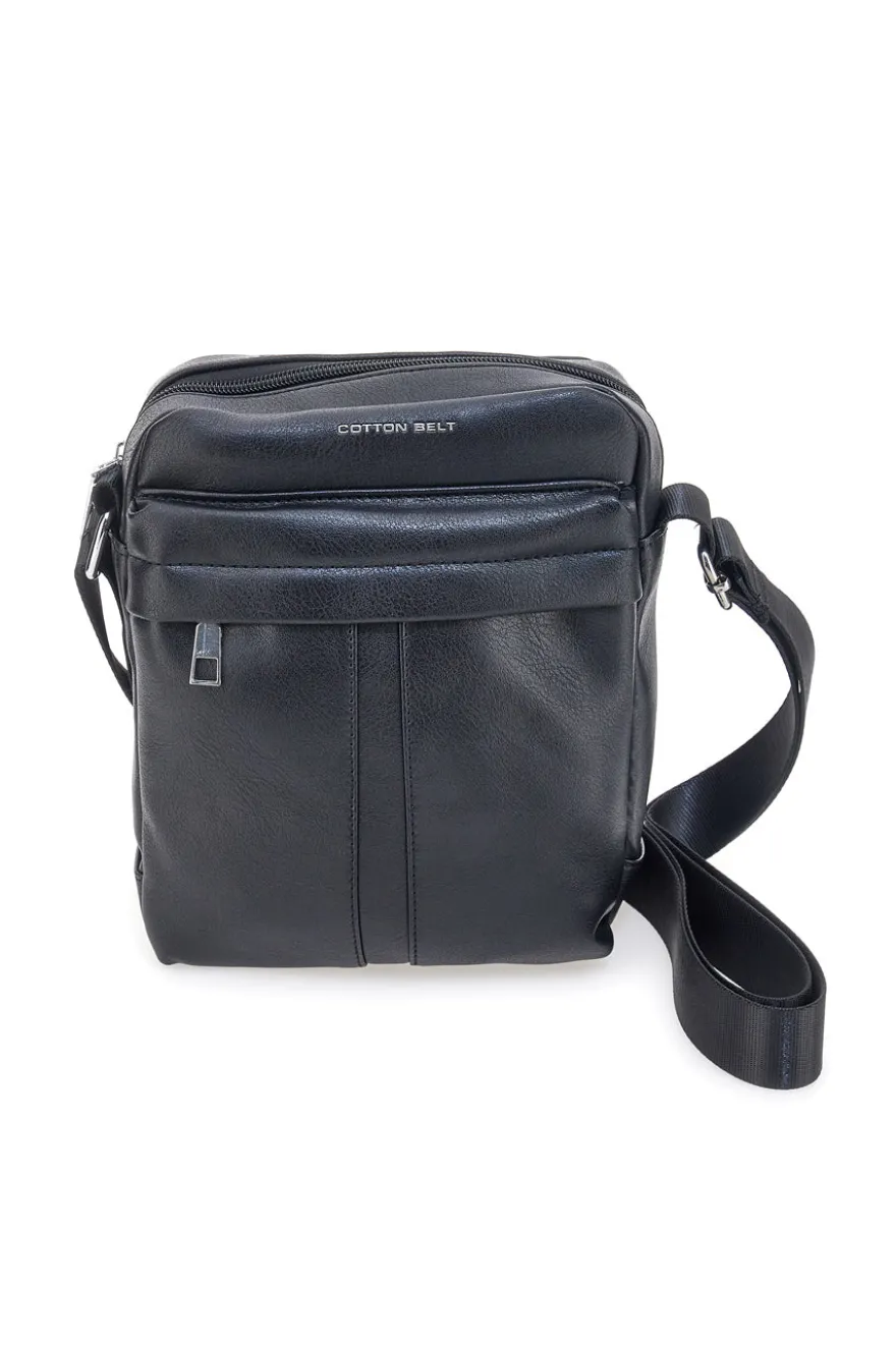 Borsello nero con tracolla regolabile Cotton belt K19-026-B052