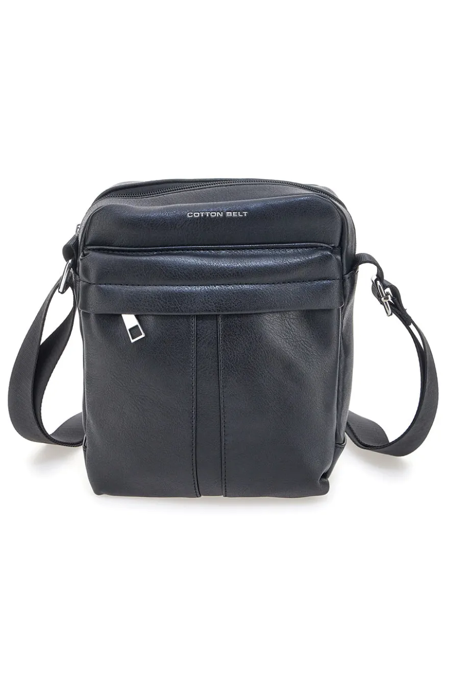 Borsello nero con tracolla regolabile Cotton belt K19-026-B052