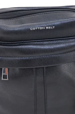 Borsello nero con tracolla regolabile Cotton belt K19-026-B052
