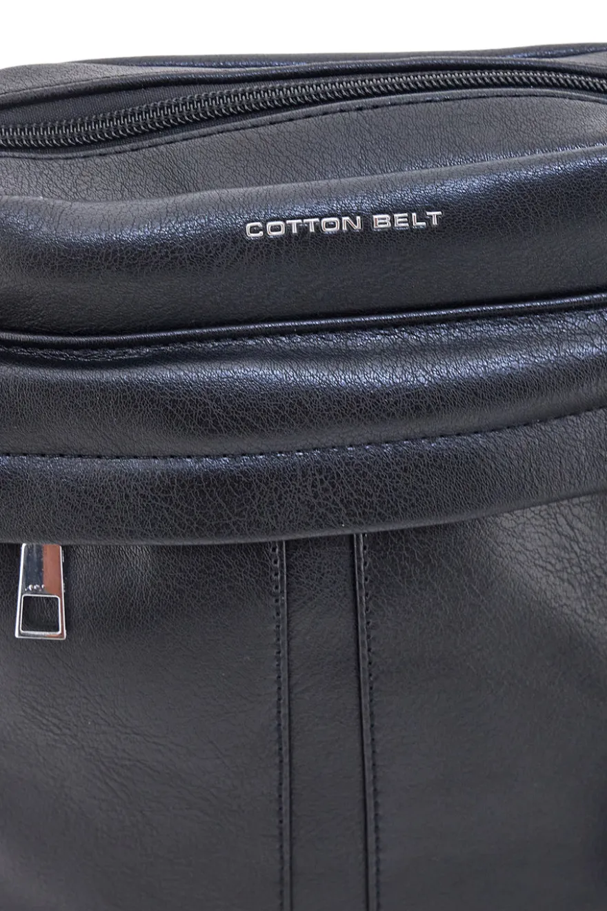 Borsello nero con tracolla regolabile Cotton belt K19-026-B052