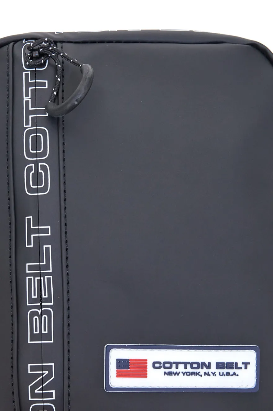 Borsello nero con tracolla regolabile Cotton belt K19-017-B059