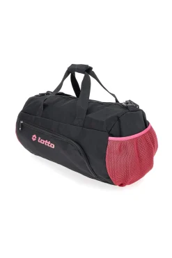 Borsone nero con inserti rosa Lotto LTT427