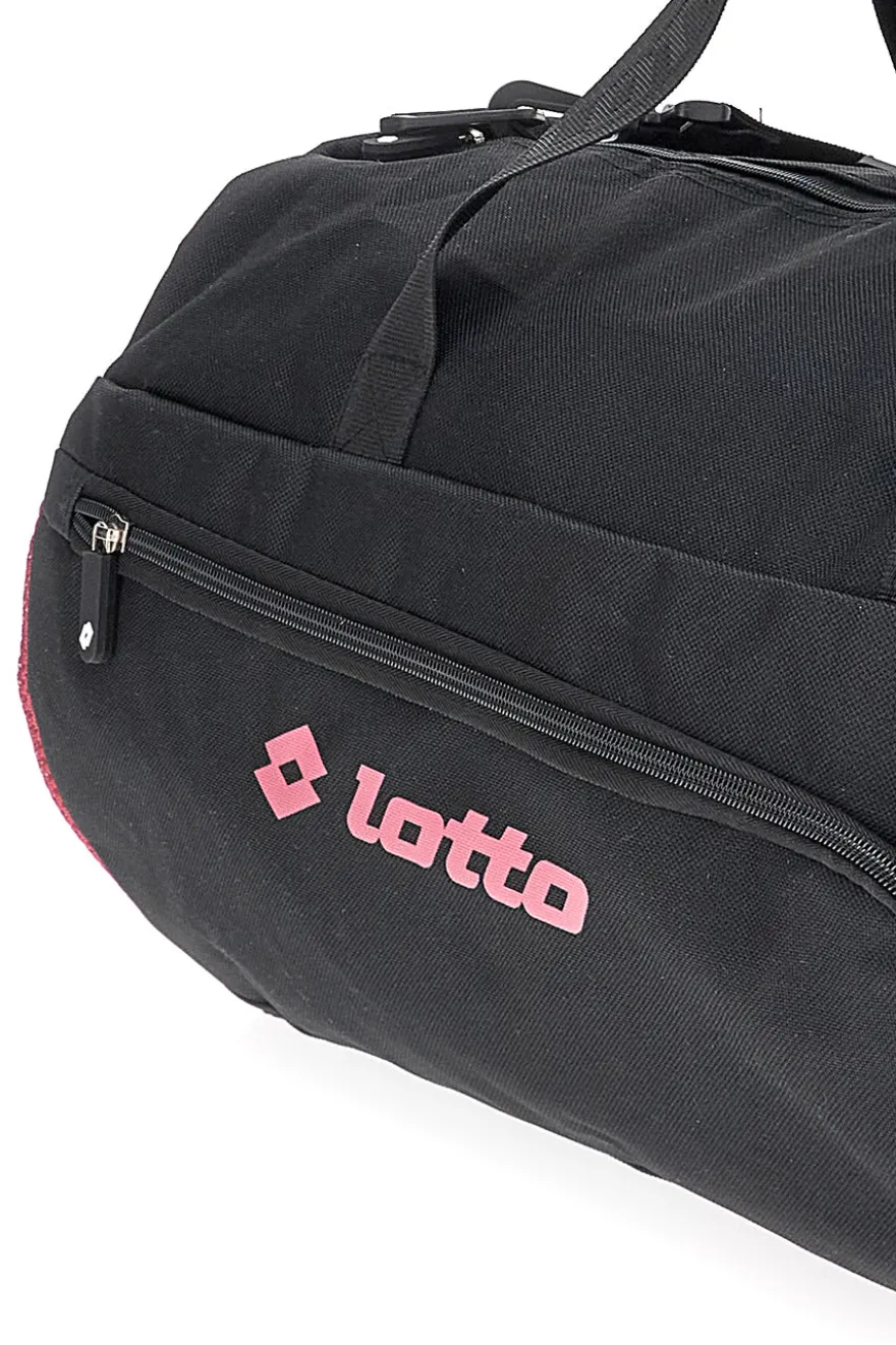 Borsone nero con inserti rosa Lotto LTT427