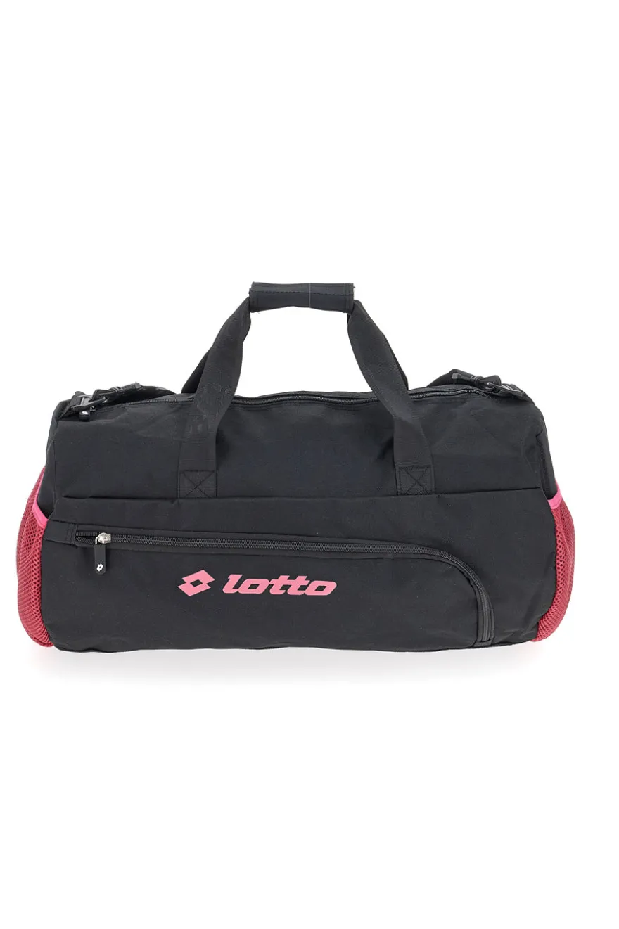 Borsone nero con inserti rosa Lotto LTT427