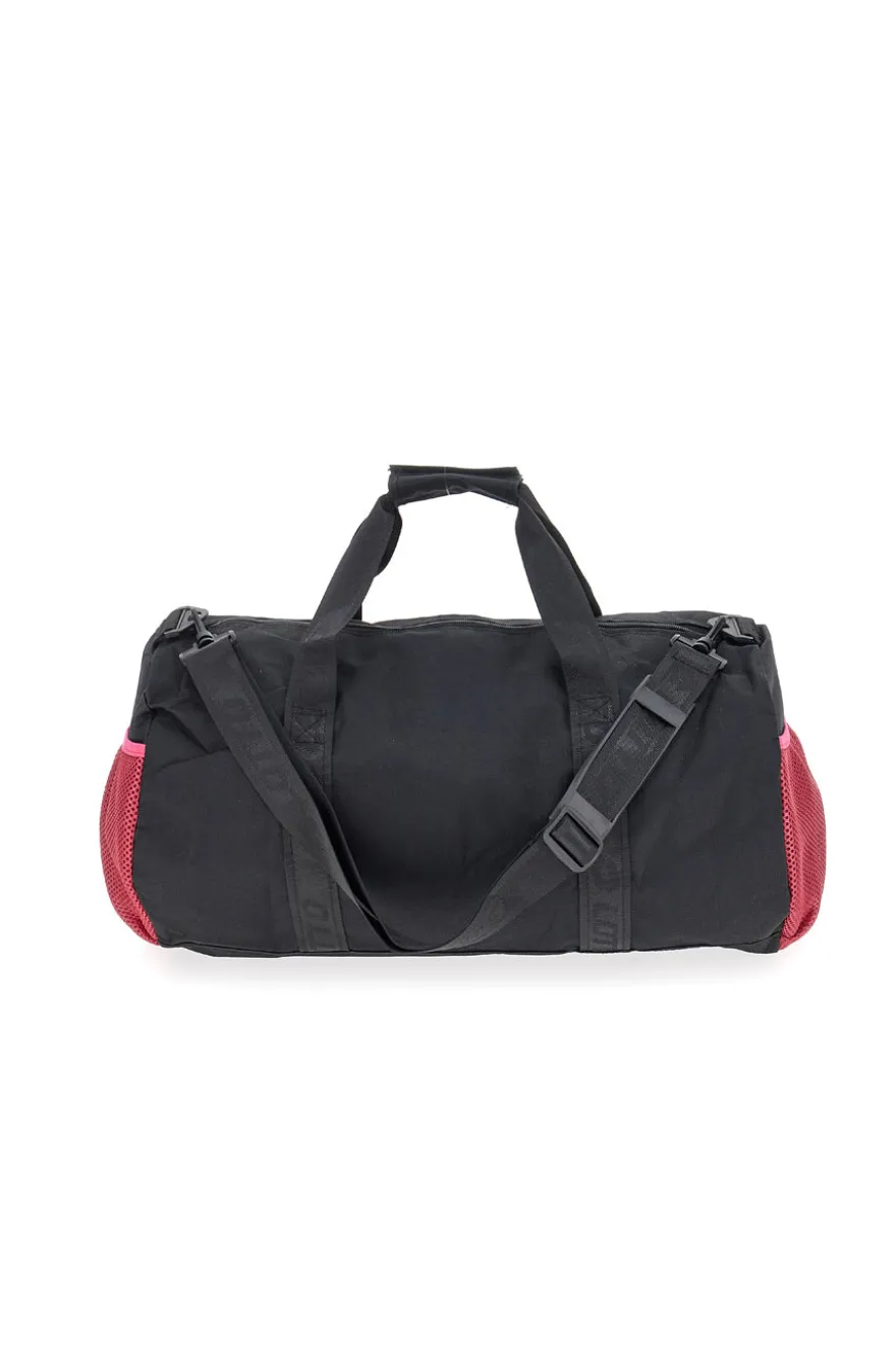 Borsone nero con inserti rosa Lotto LTT427