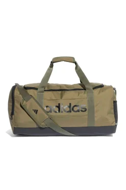 Borsone verde con logo laterale Adidas Linear Duffel