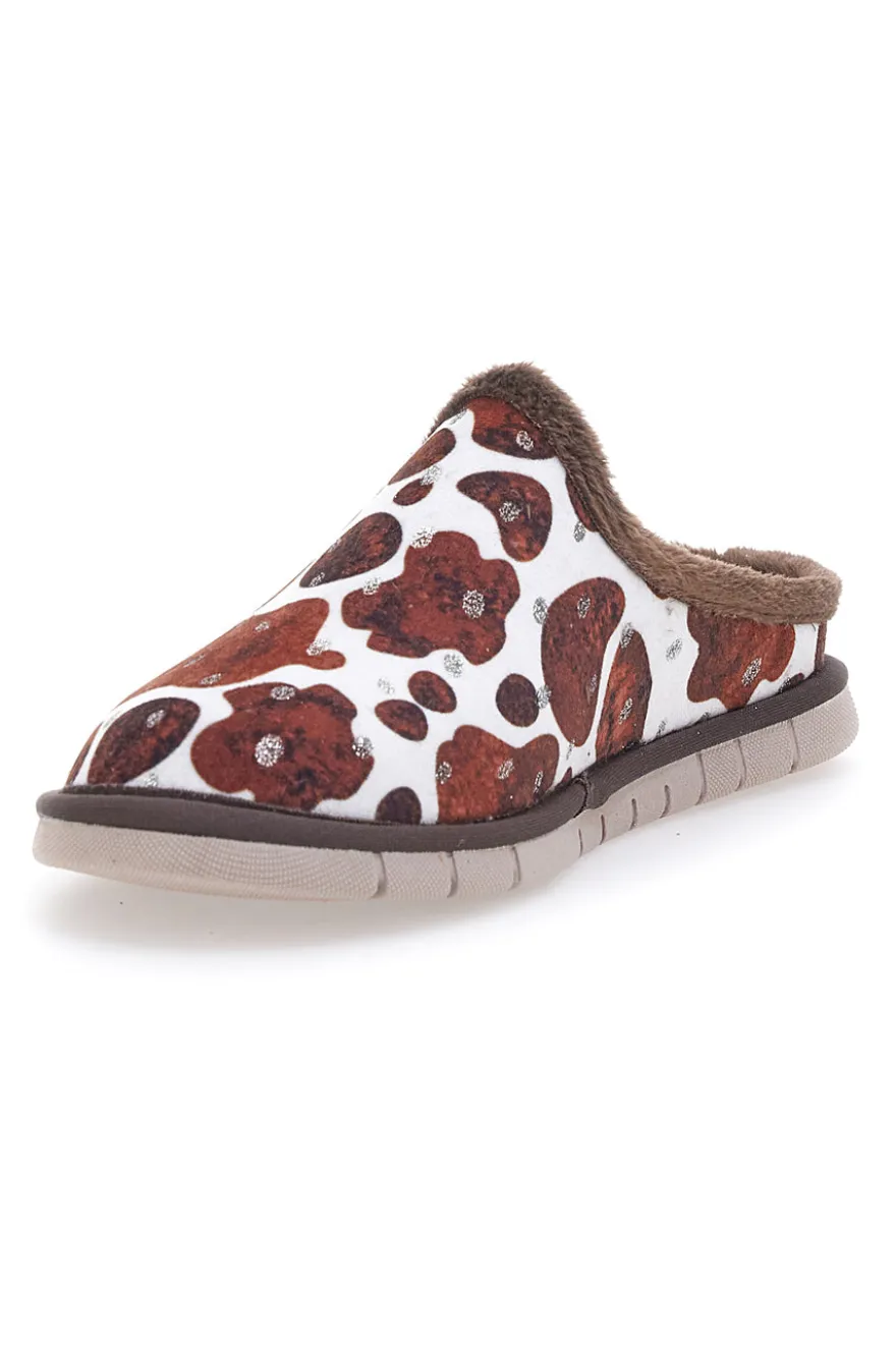 Braune Animalier-Hausschuhe Beego 7479