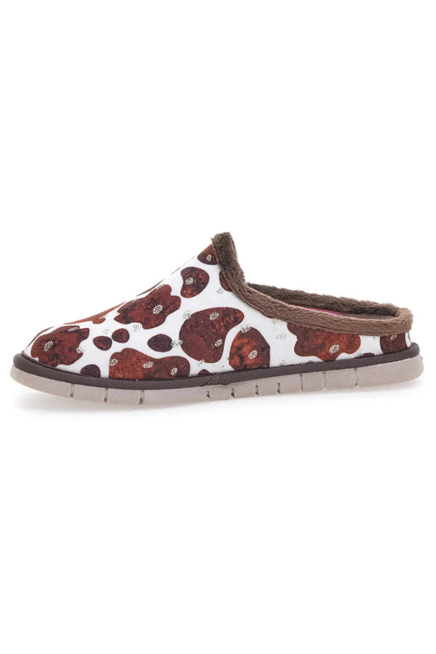 Braune Animalier-Hausschuhe Beego 7479