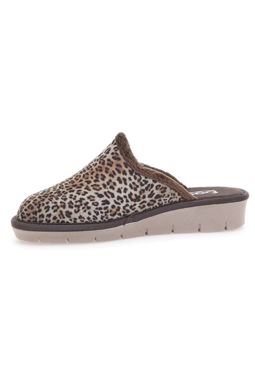 Braune Animalier-Hausschuhe Beego 6332