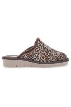 Braune Animalier-Hausschuhe Beego 6332