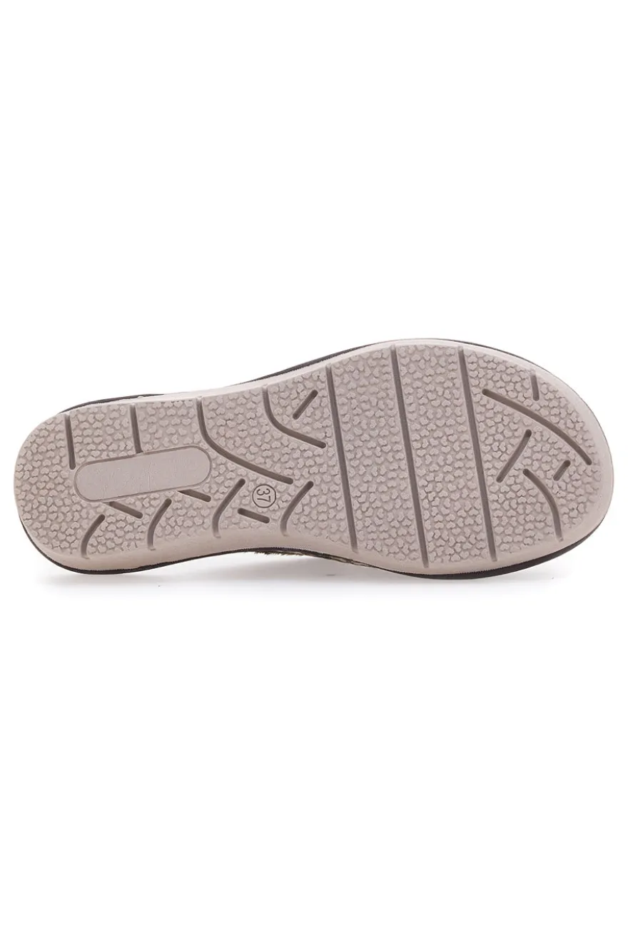 Braune Animalier-Hausschuhe Beego 6332
