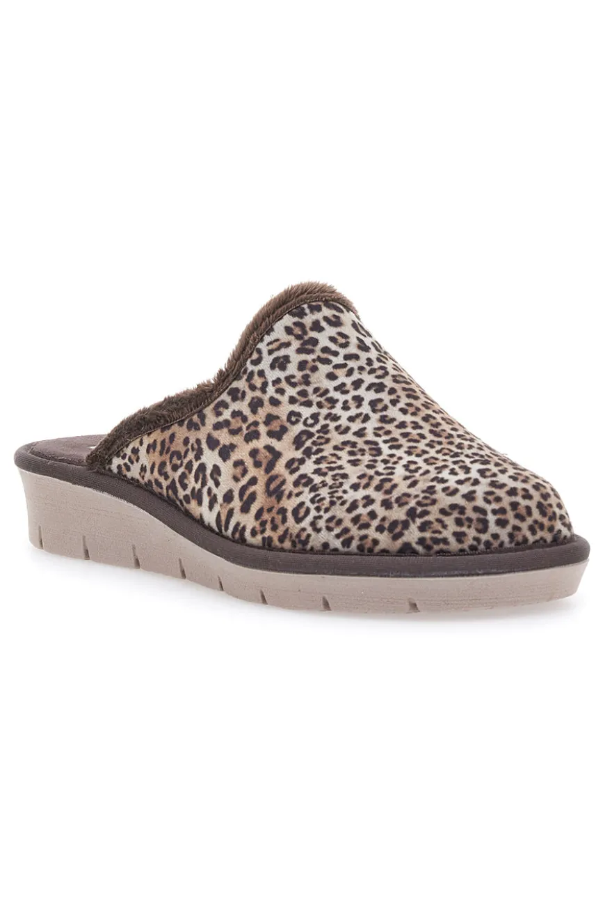 Braune Animalier-Hausschuhe Beego 6332