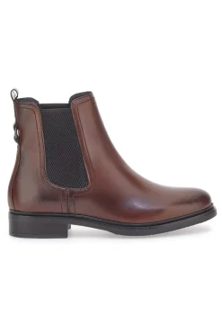 Braune Beatles-Stiefeletten aus echtem Leder im Café kosten 468
