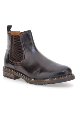 Braune Chelsea-Boots mit Reißverschluss und elastischen Einsätzen, Andrea Bruni LK02