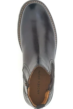 Braune Chelsea-Boots mit Reißverschluss und elastischen Einsätzen, Andrea Bruni LK02