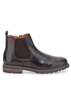 Braune Chelsea-Boots mit Reißverschluss und elastischen Einsätzen, Andrea Bruni LK02