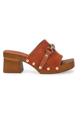Braune Clogs mit 6,5 cm hohem Absatz Pittarello Love 15555
