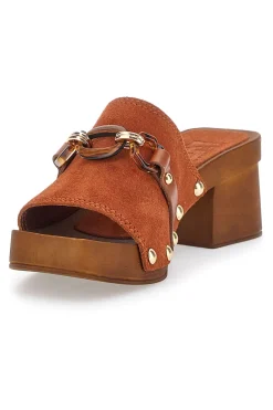 Braune Clogs mit 6,5 cm hohem Absatz Pittarello Love 15555