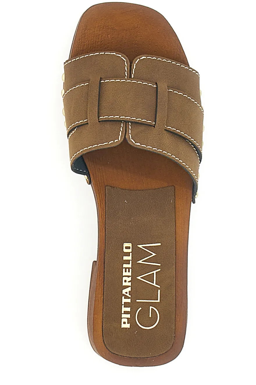 Braune Clogs-Hausschuhe mit Blockabsatz Pittarello 8657