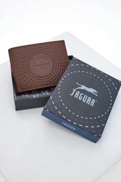 Braune Herrenbrieftasche aus echtem Leder Jaguar PF830-1