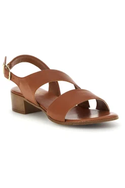 Braune Ledersandalen mit gekreuzten Riemen Pittarello Look 243080