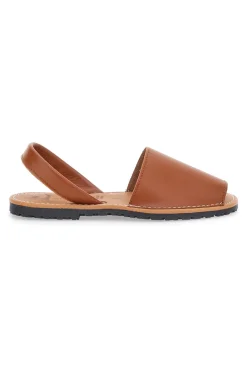 Braune menorquinische Schuhe mit Flat Fly Nature 101-Sohle