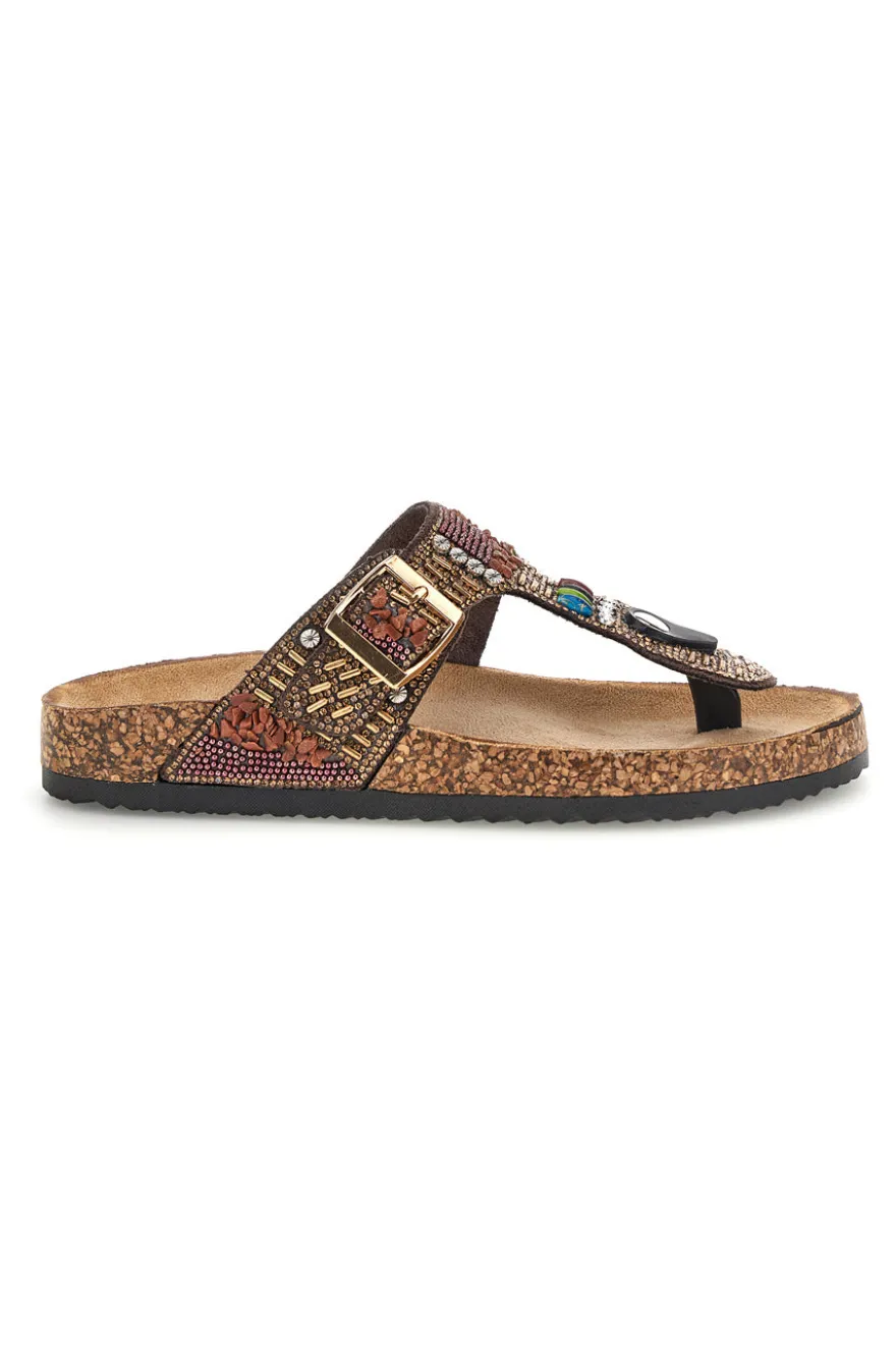 Braune Perlen Flip-Flops Erste Reihe 14172