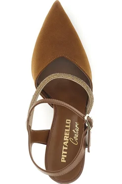 Braune Pumps mit Riemchen Pittarello couture 65302