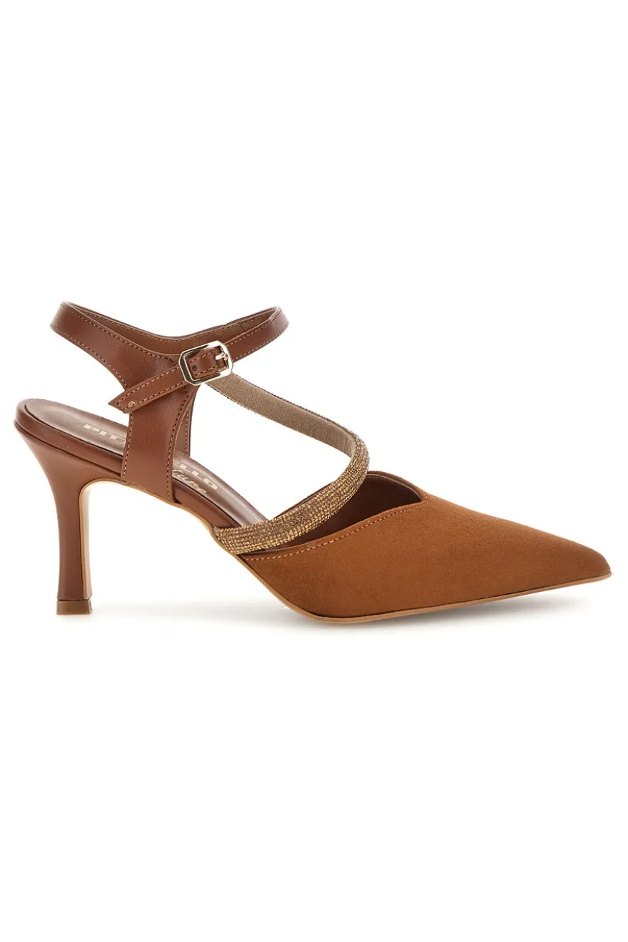 Braune Pumps mit Riemchen Pittarello couture 65302