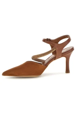 Braune Pumps mit Riemchen Pittarello couture 65302