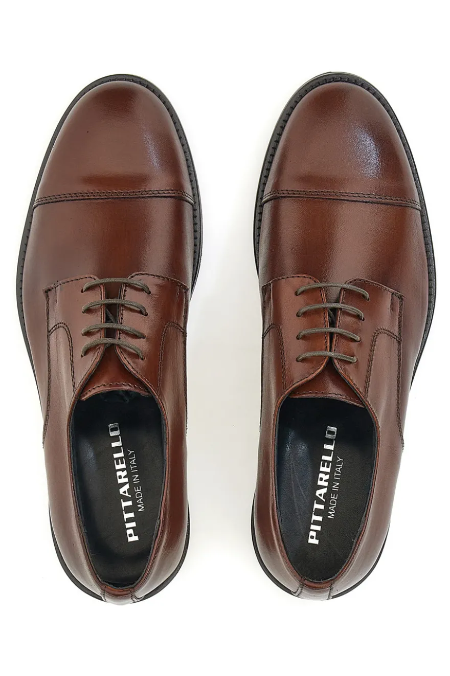 Braune Schnürschuhe aus echtem Leder Pittarello 7705