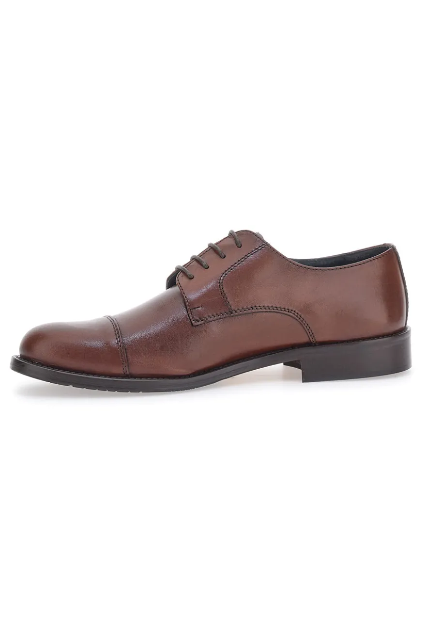 Braune Schnürschuhe aus echtem Leder Pittarello 7705