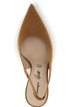 Braune Slingback-Pumps mit spitz zulaufender Schuhspitze Francesca Gritti P7061