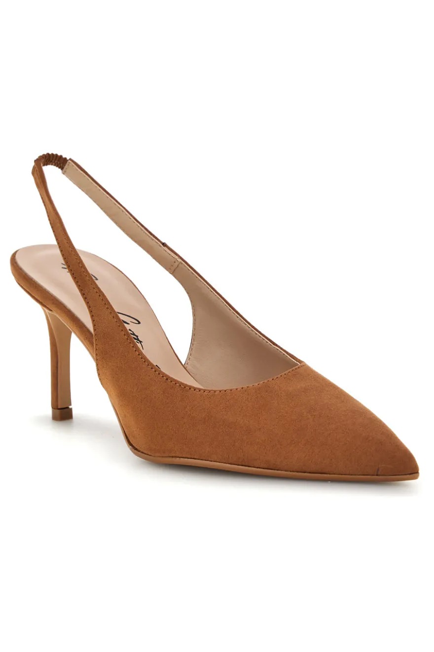 Braune Slingback-Pumps mit spitz zulaufender Schuhspitze Francesca Gritti P7061