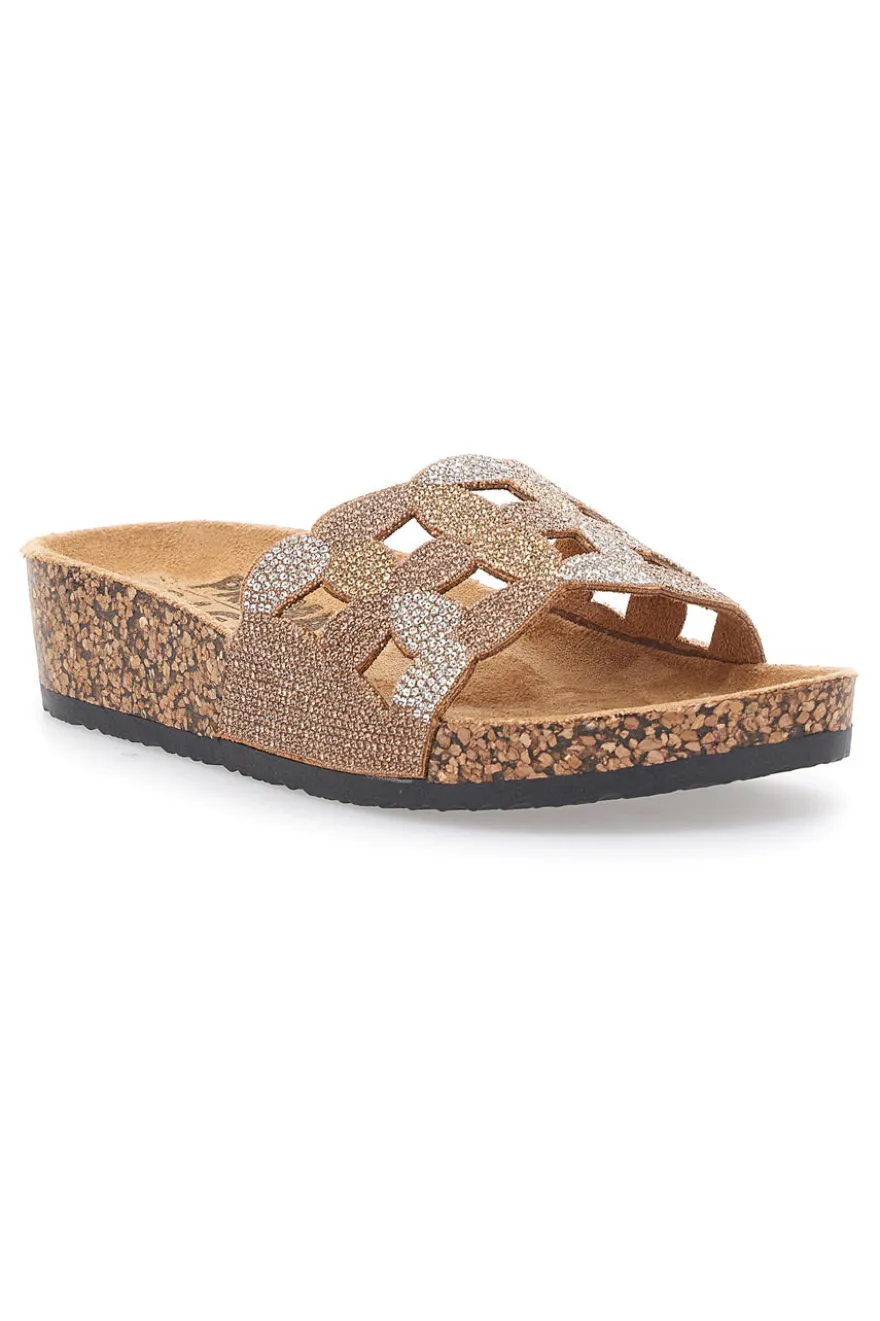 Braune Slipper mit verziertem Band PRIMA RIGA 14224