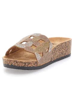 Braune Slipper mit verziertem Band PRIMA RIGA 14224