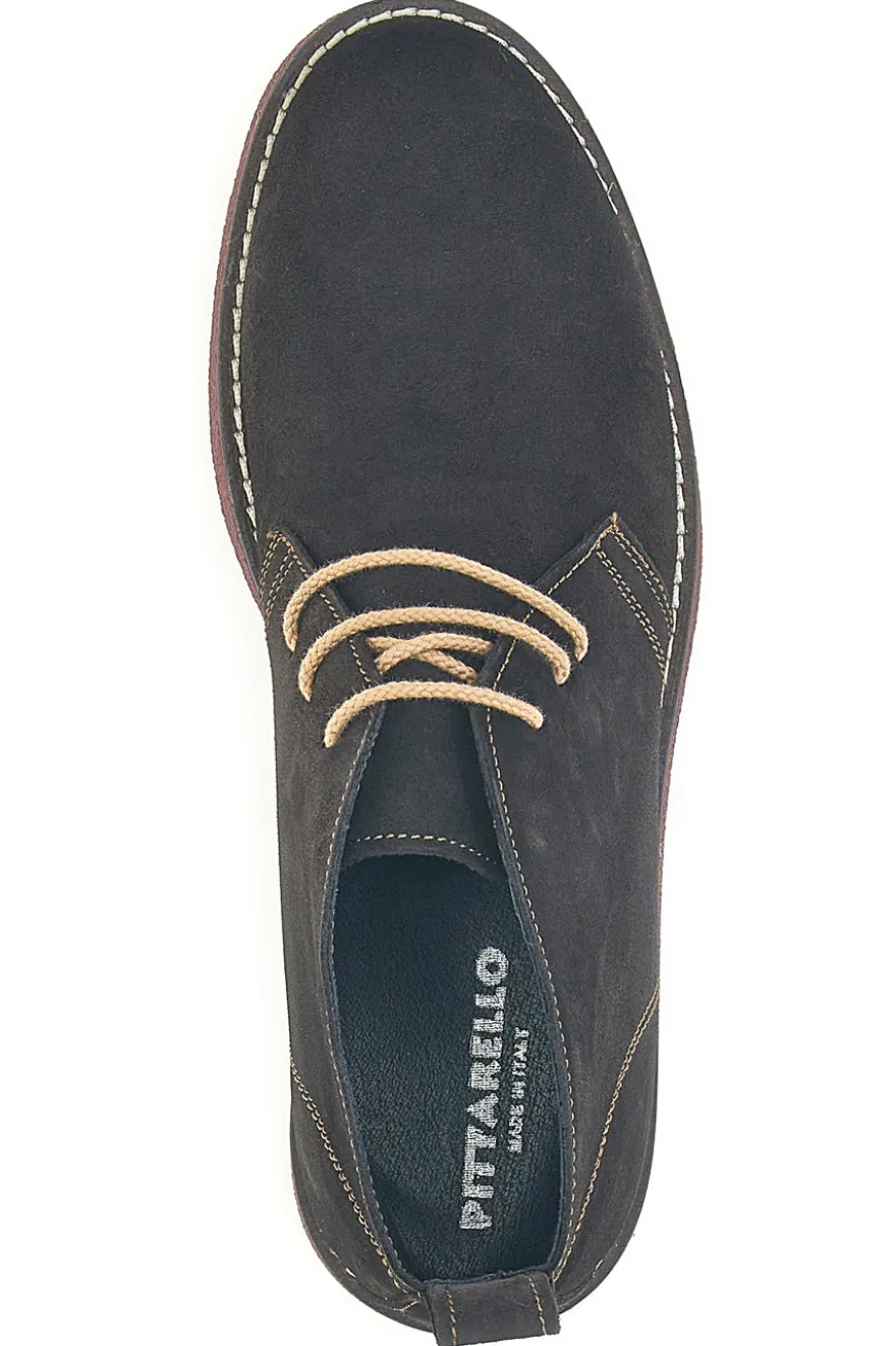 Braune Stiefeletten aus echtem Leder mit burgunderfarbener Sohle Pittarello 322