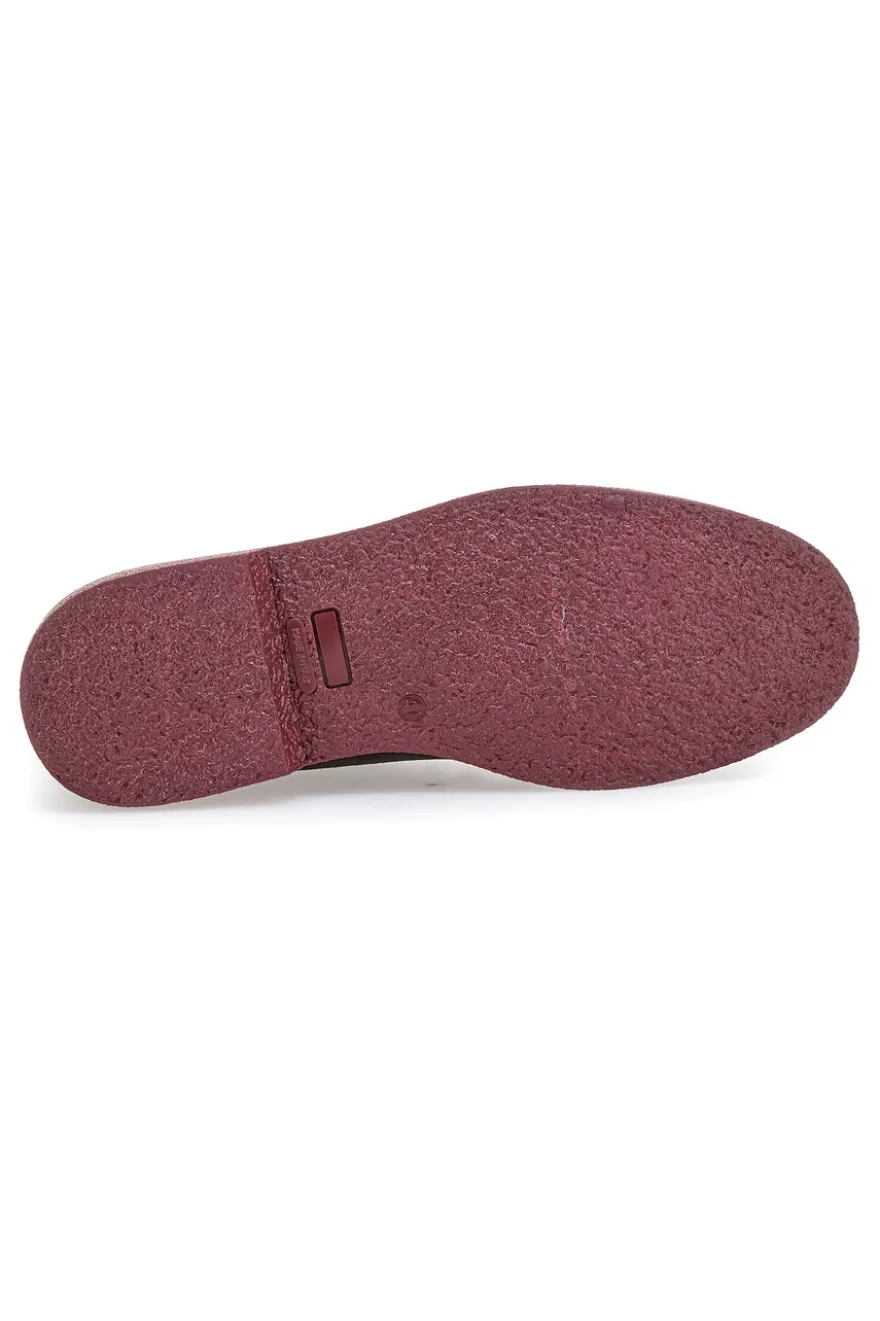 Braune Stiefeletten aus echtem Leder mit burgunderfarbener Sohle Pittarello 322