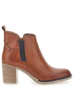 Braune Stiefeletten mit Absatz Mon Dieu 301