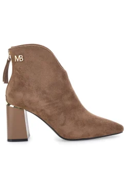 Burani 51690C160 braune Stiefeletten mit Blockabsatz und Reißverschluss hinten
