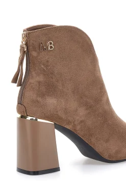 Burani 51690C160 braune Stiefeletten mit Blockabsatz und Reißverschluss hinten