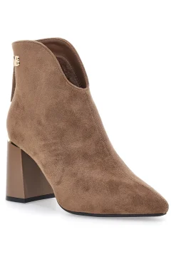 Burani 51690C160 braune Stiefeletten mit Blockabsatz und Reißverschluss hinten