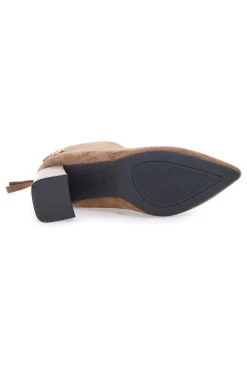 Burani 51690C160 braune Stiefeletten mit Blockabsatz und Reißverschluss hinten