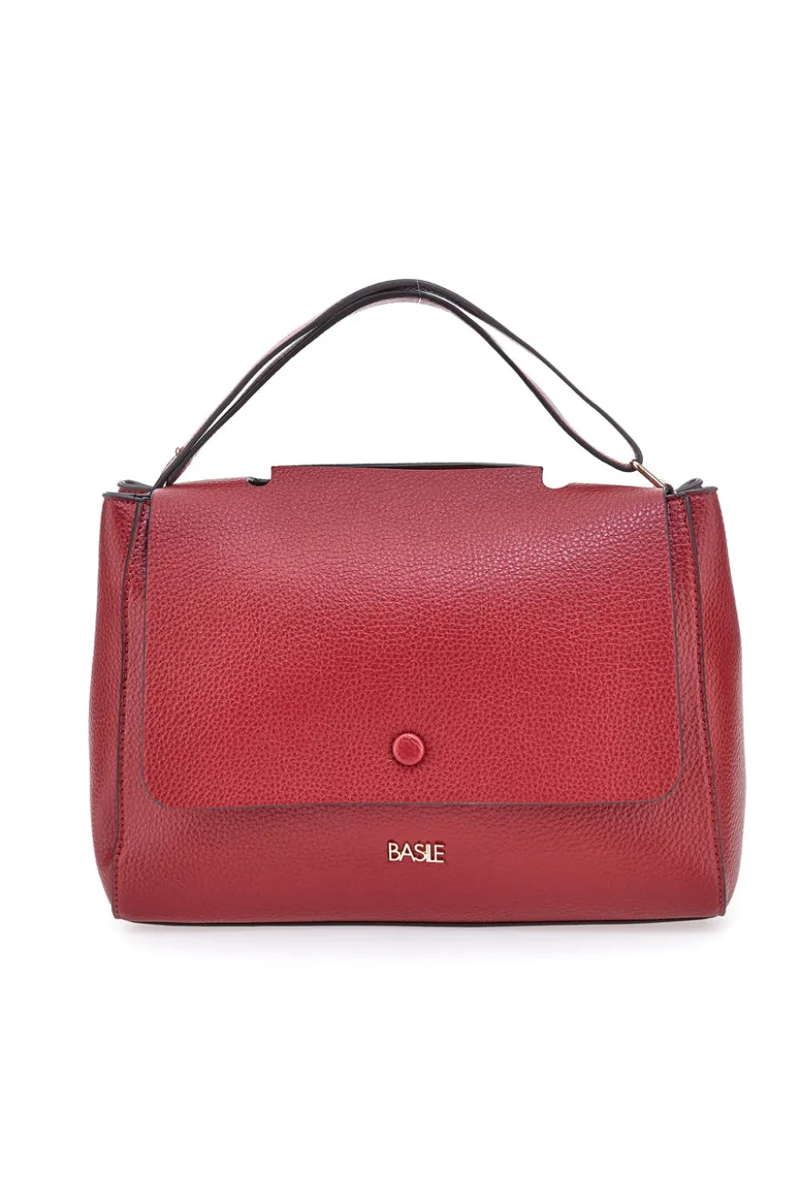 Burgunder Handtasche mit Schultergurt und Innentaschen Basile CLASS BA1275DOLL