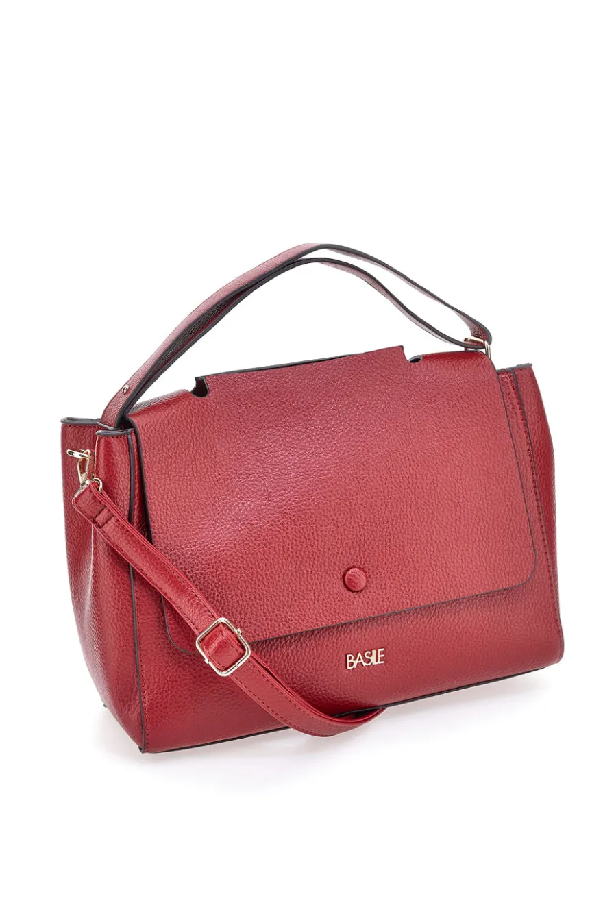 Burgunder Handtasche mit Schultergurt und Innentaschen Basile CLASS BA1275DOLL